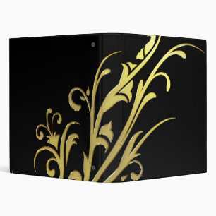 Abstract Luxury Faux Gold Flower Binder