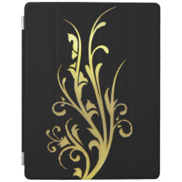 Abstract Luxury Faux Gold Flower iPad Smart Cover