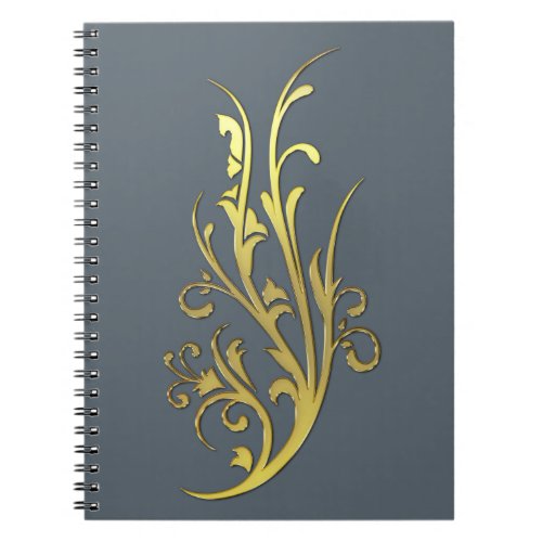 Abstract Luxury Faux Gold Flower Notebook