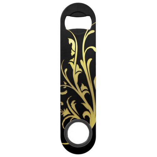 Abstract Luxury Faux Gold Flower Speed Bottle Opener