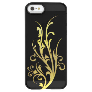 Abstract Luxury Faux Gold Flower Permafrost iPhone SE/5/5s Case