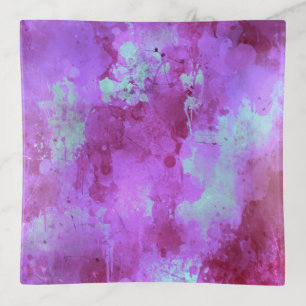 Abstract, Magenta Paint Splatter, Grunge Girl Trinket Tray