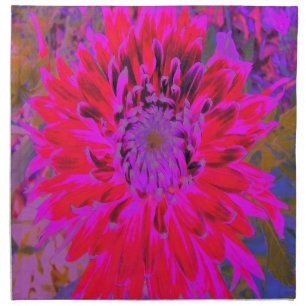 Abstract Magenta, Purple and Red Dahlia Flower Cloth Napkin