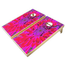 Abstract Magenta, Purple and Red Dahlia Flower Cor