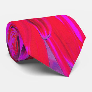 Abstract Magenta, Purple and Red Dahlia Flower Neck Tie