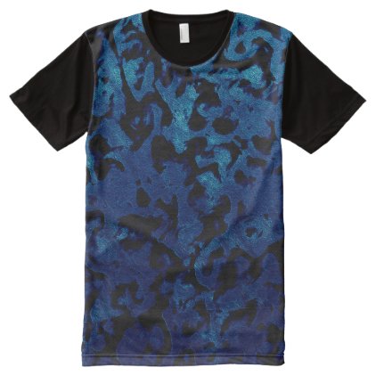 Abstract Magic - Navy Blue Grunge Black All-Over-Print Shirt