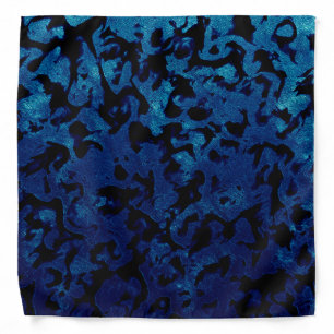 Abstract Magic - Navy Blue Grunge Black Bandana