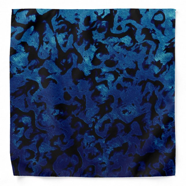 Abstract Magic - Navy Blue Grunge Black Bandana (Front)
