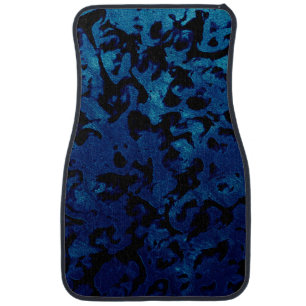 Abstract Magic - Navy Blue Grunge Black Car Mat