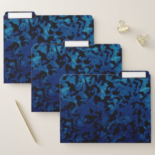 Abstract Magic - Navy Blue Grunge Black File Folder