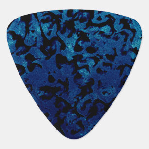 Abstract Magic - Navy Blue Grunge Black Guitar Pick