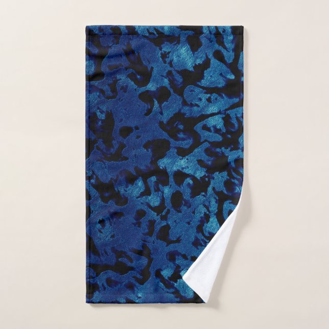 Abstract Magic - Navy Blue Grunge Black Hand Towel (Hand Towel)