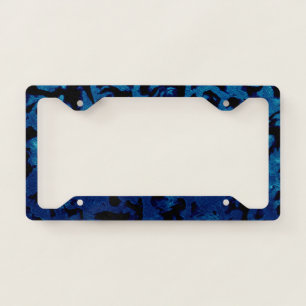 Abstract Magic - Navy Blue Grunge Black License Plate Frame