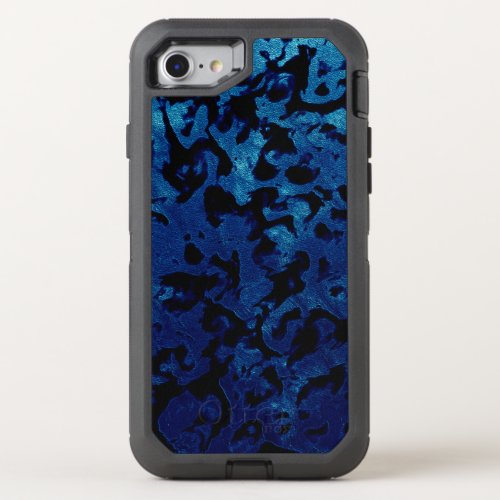 Abstract Magic _ Navy Blue Grunge Black OtterBox Defender iPhone SE87 Case
