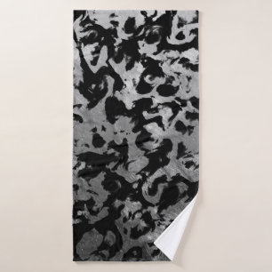 Abstract Magic - Silver Black Bath Towel