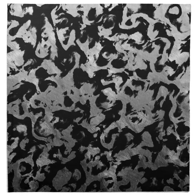 Abstract Magic - Silver Black Cloth Napkin (Front)
