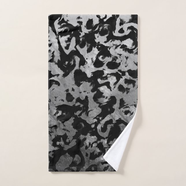 Abstract Magic - Silver Black Hand Towel (Hand Towel)
