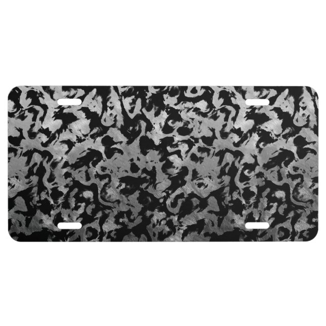 Abstract Magic - Silver Black License Plate (Front)