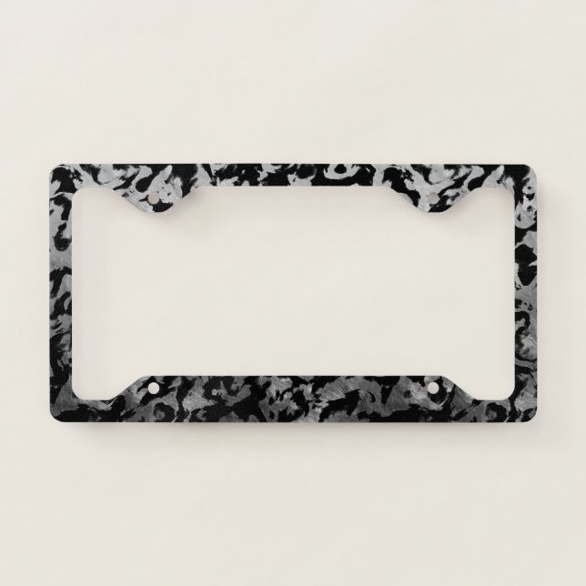 Abstract Magic - Silver Black License Plate Frame (Front)