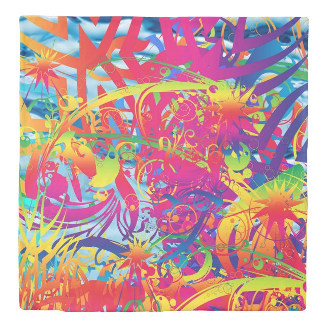 Abstract Magical Garden Duvet Cover (Front)