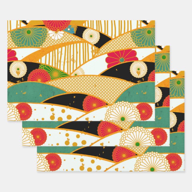 Abstract Magical Garden Wrapping Paper Sheets (Set)