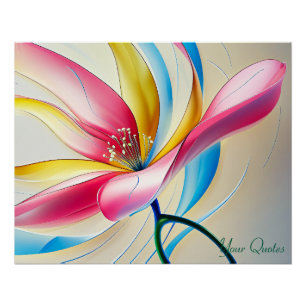Abstract Magnolia Watercolor Bloom Poster