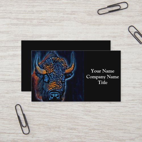 Abstract Majestic Bison _ Power And Freedom Business Card
