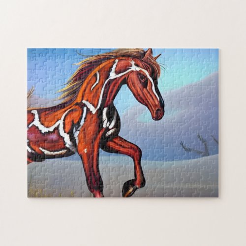 Abstract Majestic Western Painted Pony Jigsaw Puzzle