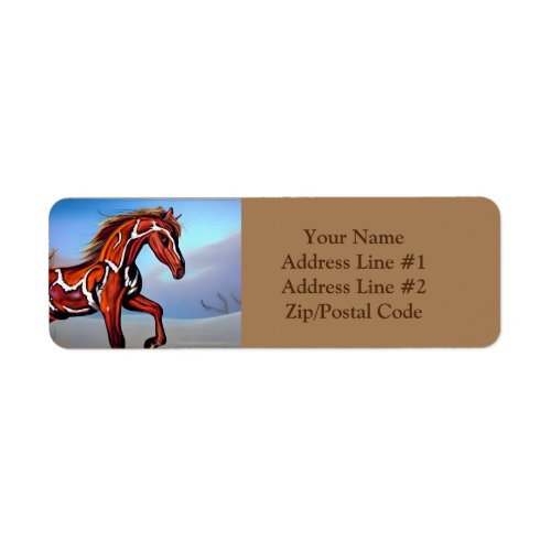 Abstract Majestic Western Painted Pony Label