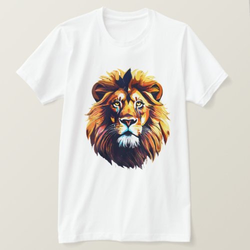  Abstract Majesty Lion Face Art T_Shirt