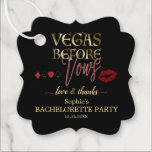 Abstract Malachite Gold White Cream Floral Wedding Favor Tags<br><div class="desc">Vegas Before Vows Bachelorette Weekend! This design features "Vegas Before Vows" typography with gold gradient overlay and neon text effect; on the back playing cards suit. Use Personalize tool to add your information. For more,  visit please,  my Casino Bachelorette Collection.</div>