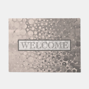 Abstract Mallow Gray Bubbles Welcome Doormat