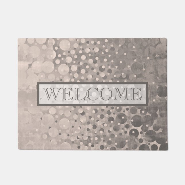 Abstract Mallow Gray Bubbles Welcome Doormat (Front)