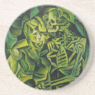 Abstract Man And Skeleton Geometric Art Drink Coaster