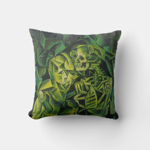Abstract Man And Skeleton Geometric Art Throw Pillow