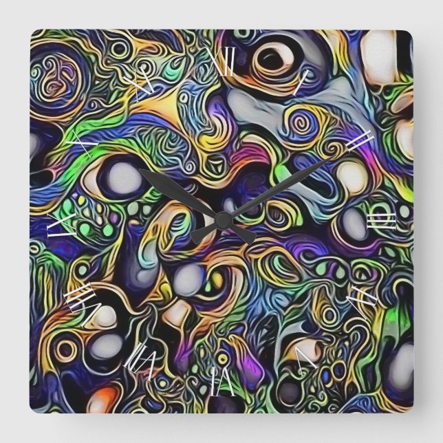 Abstract man portrait square wall clock (Front)