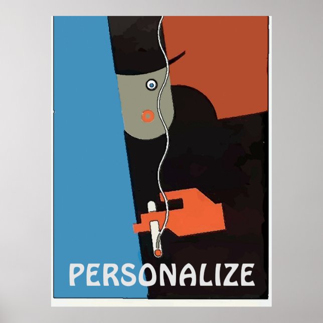 Abstract Man Smoking Poster (Front)