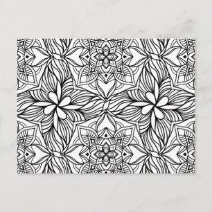 Abstract Mandala Adult Coloring Postcard #4b