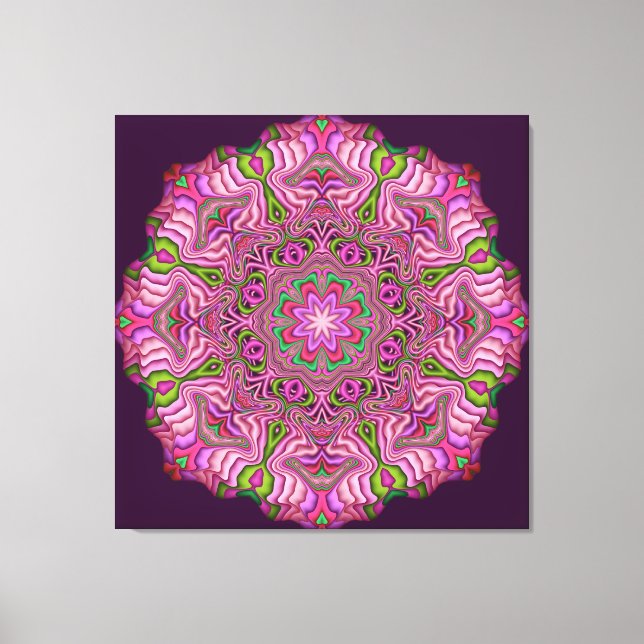 Abstract Mandala Canvas print Pink Pops (Front)