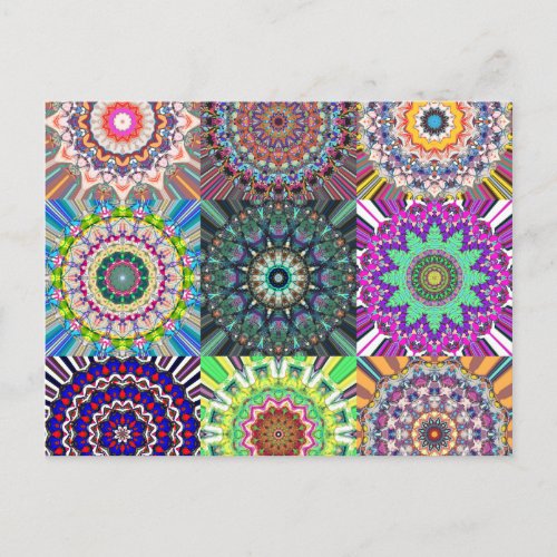 Abstract Mandala Collage Postcard