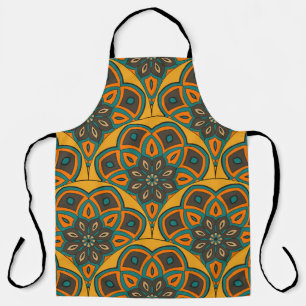 Abstract mandala fish scale seamless pattern. Orna Apron