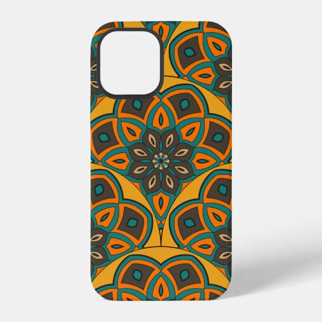 Abstract mandala fish scale seamless pattern. Orna Iphone Case (Back)
