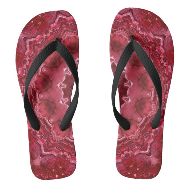 Abstract , mandala , kaleidoscope flip flops (Footbed)
