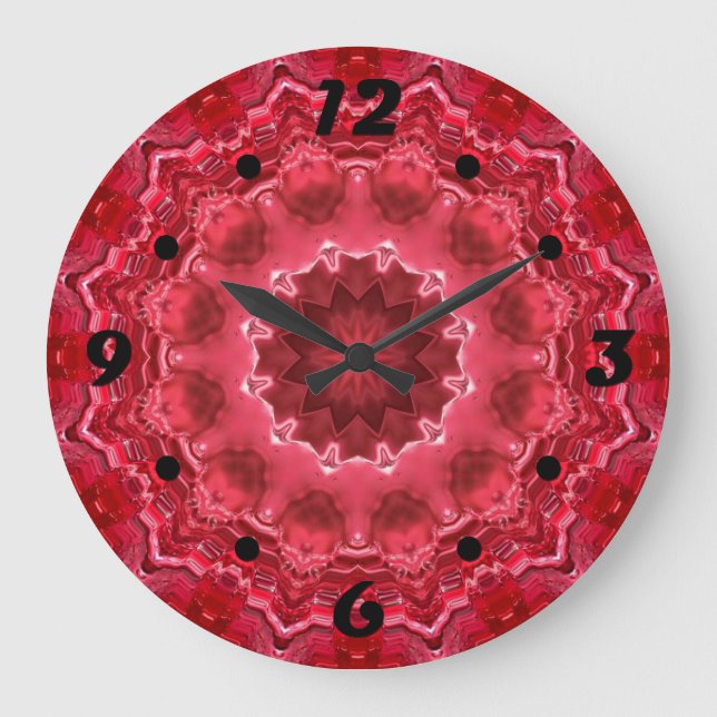 Abstract , mandala , kaleidoscope large clock (Front)