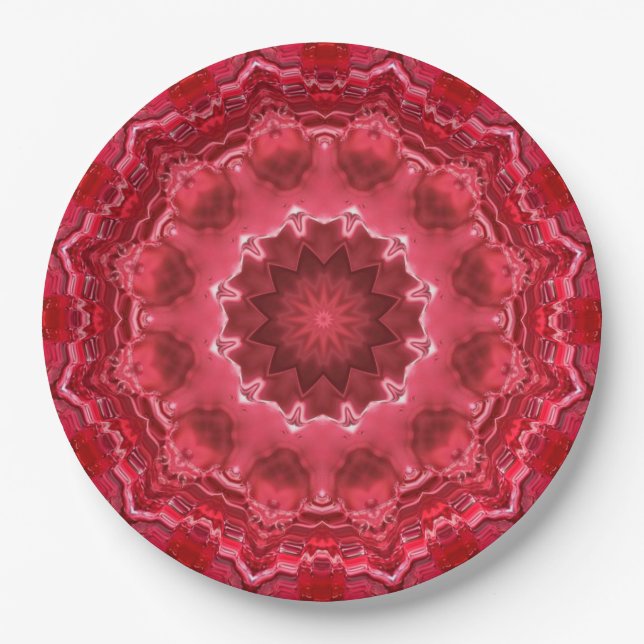 Abstract , mandala , kaleidoscope paper plates (Front)