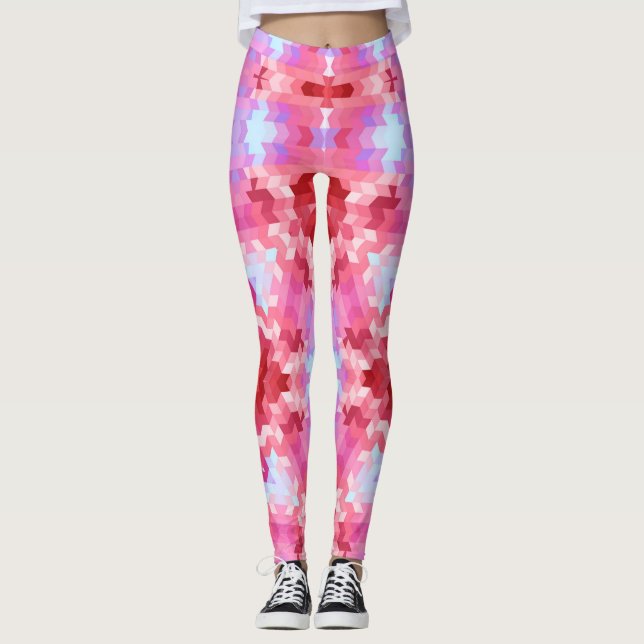 Abstract mandala kaleidoscope round circle shapes leggings (Front)