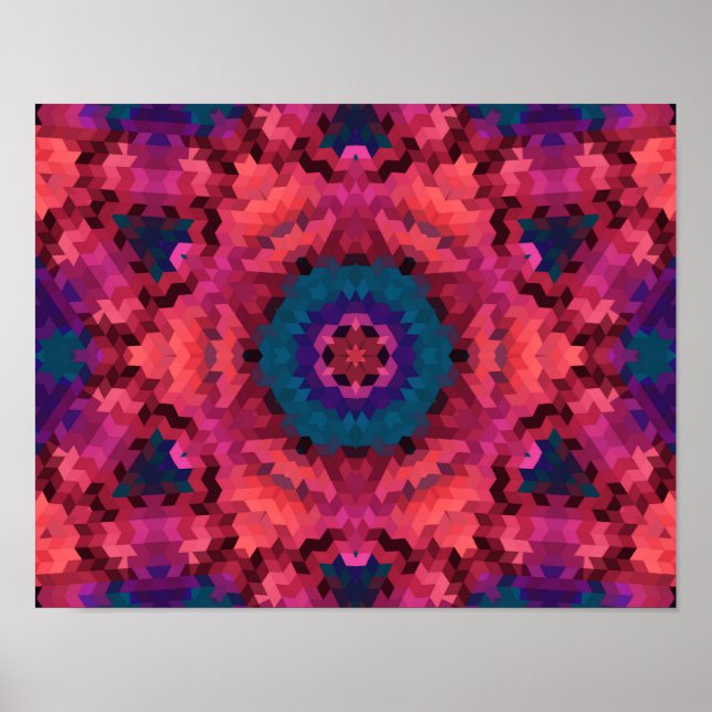 Abstract mandala kaleidoscope round circle shapes poster (Front)