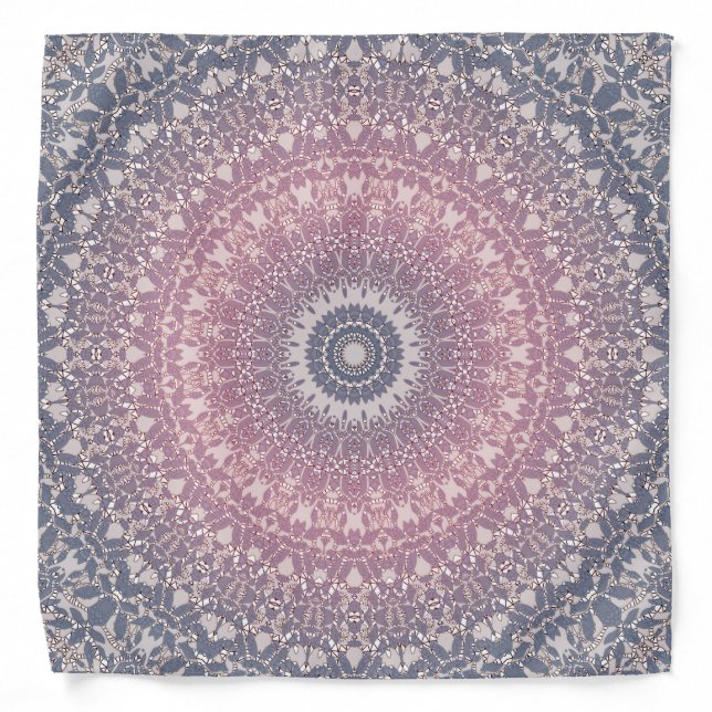 Abstract mandala round seamless pattern kaleidosco bandana (Front)