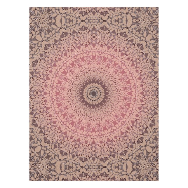 Abstract mandala round seamless pattern kaleidosco tablecloth (Front)