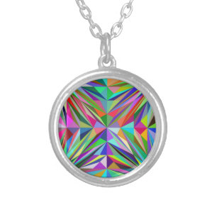 Abstract Mandala Silver Plated Necklace